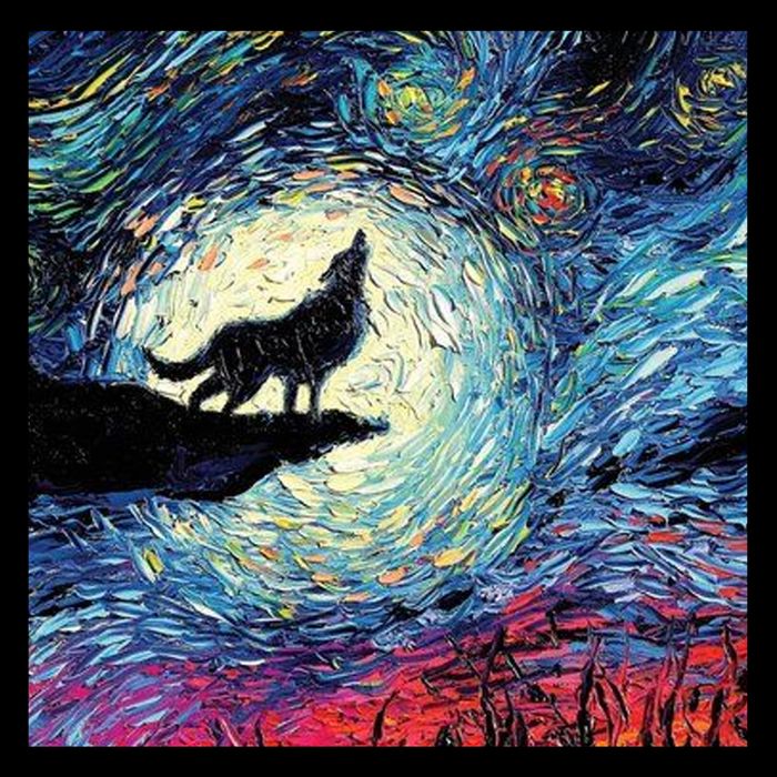 Lupine Night Howl Wolf Moon Womens T-Shirt
