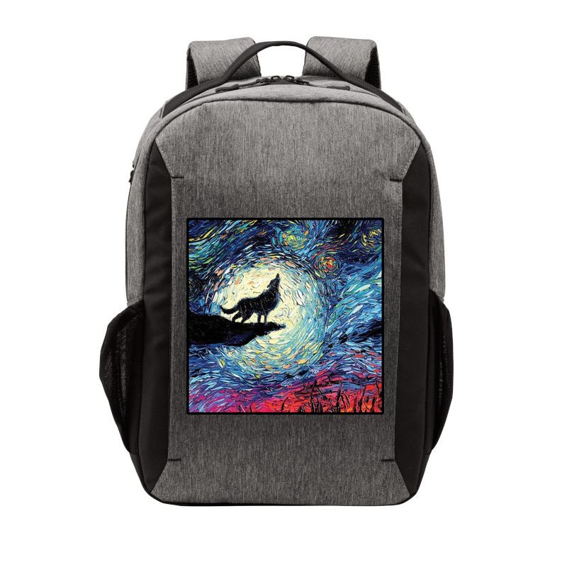 Lupine Night Howl Wolf Moon Vector Backpack