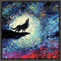 Lupine Night Howl Wolf Moon Vector Backpack