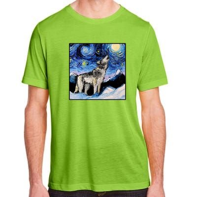 Lupine Night Wolf Painting Adult ChromaSoft Performance T-Shirt