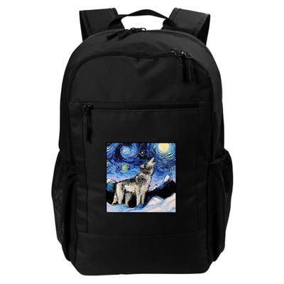 Lupine Night Wolf Painting Backpack