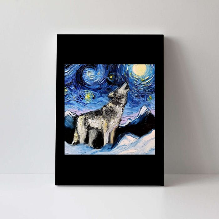 Lupine Night Wolf Painting Canvas