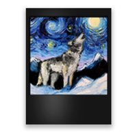 Lupine Night Wolf Painting Poster