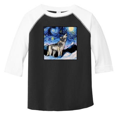 Lupine Night Wolf Painting Toddler Fine Jersey T-Shirt