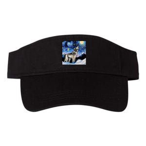 Lupine Night Wolf Painting Valucap Bio-Washed Visor