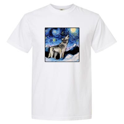 Lupine Night Wolf Painting Garment-Dyed Heavyweight T-Shirt