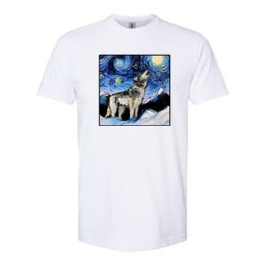 Lupine Night Wolf Painting Softstyle CVC T-Shirt