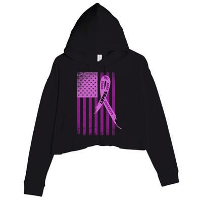 Lupus Awareness Flag Crop Fleece Hoodie