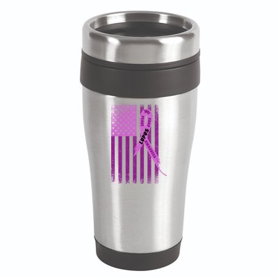 Lupus Awareness Flag 16oz Travel Tumbler