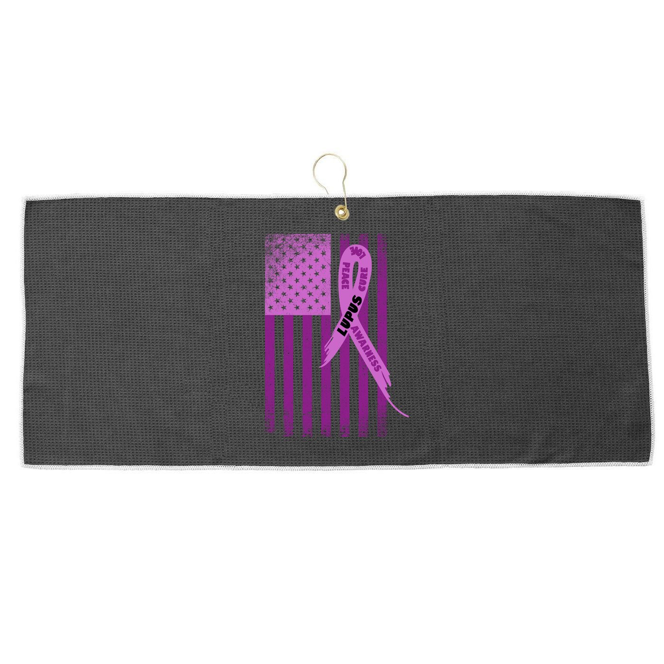 Lupus Awareness Flag Large Microfiber Waffle Golf Towel