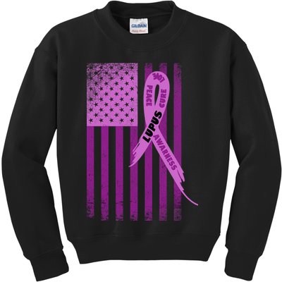 Lupus Awareness Flag Kids Sweatshirt