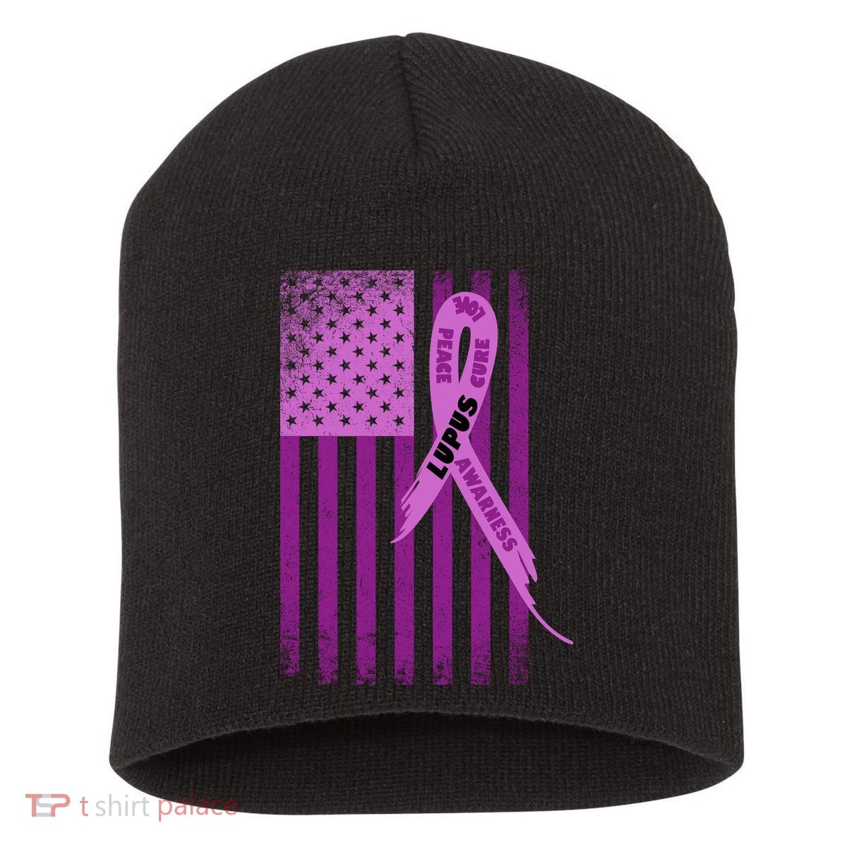 Lupus Awareness Flag Short Acrylic Beanie