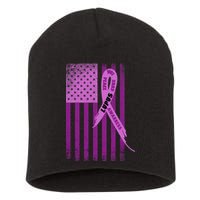 Lupus Awareness Flag Short Acrylic Beanie