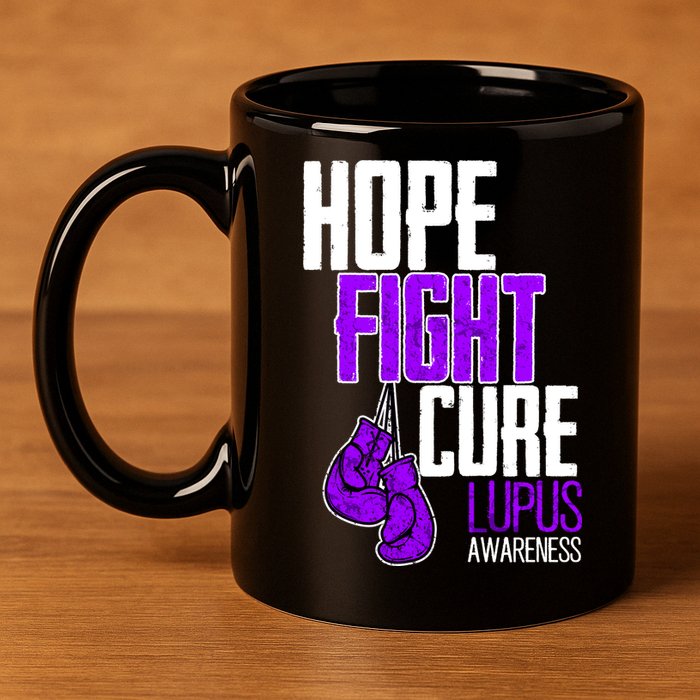 Lupus Awareness Hope Fight Cure 11oz C Handle Ceramic Mug
