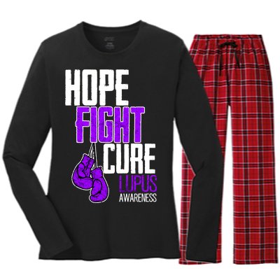 Lupus Awareness Hope Fight Cure Women's Long Sleeve Flannel Pajama Set 