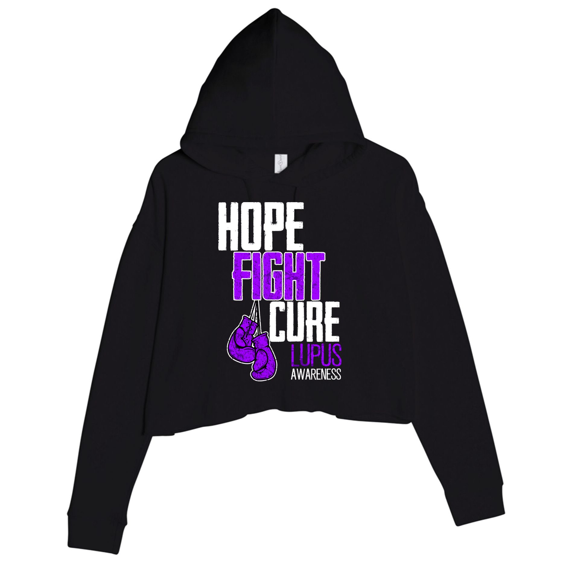 Lupus Awareness Hope Fight Cure Crop Fleece Hoodie