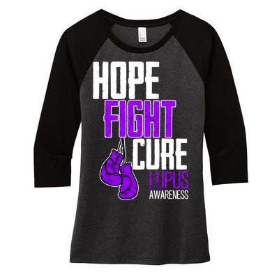 Lupus Awareness Hope Fight Cure Women's Tri-Blend 3/4-Sleeve Raglan Shirt