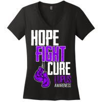 Lupus Awareness Hope Fight Cure Women's V-Neck T-Shirt