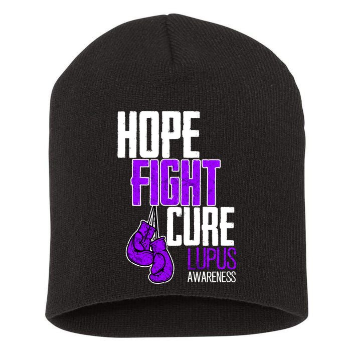 Lupus Awareness Hope Fight Cure Short Acrylic Beanie