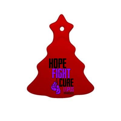 Lupus Awareness Hope Fight Cure Ceramic Tree Ornament