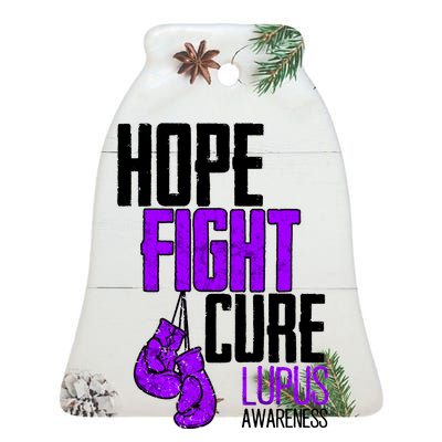 Lupus Awareness Hope Fight Cure Ceramic Bell Ornament