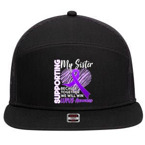 Lupus Awareness Love Support My Sister 7 Panel Mesh Trucker Snapback Hat