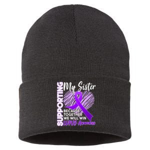 Lupus Awareness Love Support My Sister Sustainable Knit Beanie