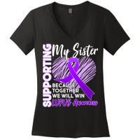 Lupus Awareness Love Support My Sister Women's V-Neck T-Shirt