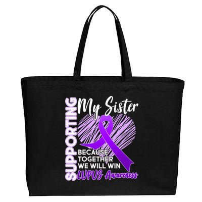 Lupus Awareness Love Support My Sister Cotton Canvas Jumbo Tote