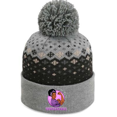 Lupus Awareness Warrior Unbreakable The Baniff Cuffed Pom Beanie