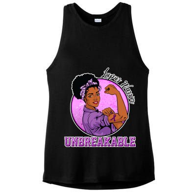 Lupus Awareness Warrior Unbreakable Ladies PosiCharge Tri-Blend Wicking Tank