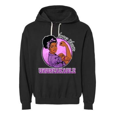 Lupus Awareness Warrior Unbreakable Garment-Dyed Fleece Hoodie