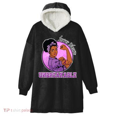Lupus Awareness Warrior Unbreakable Hooded Wearable Blanket