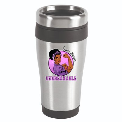 Lupus Awareness Warrior Unbreakable 16oz Travel Tumbler