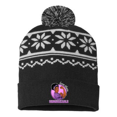 Lupus Awareness Warrior Unbreakable USA-Made Snowflake Beanie