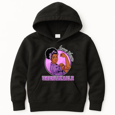 Lupus Awareness Warrior Unbreakable Kids Hoodie