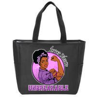 Lupus Awareness Warrior Unbreakable Zip Tote Bag