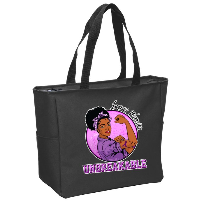 Lupus Awareness Warrior Unbreakable Zip Tote Bag