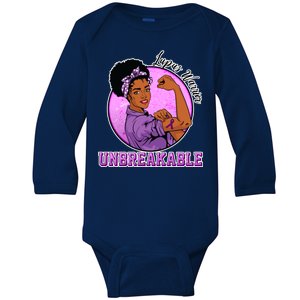 Lupus Awareness Warrior Unbreakable Baby Long Sleeve Bodysuit