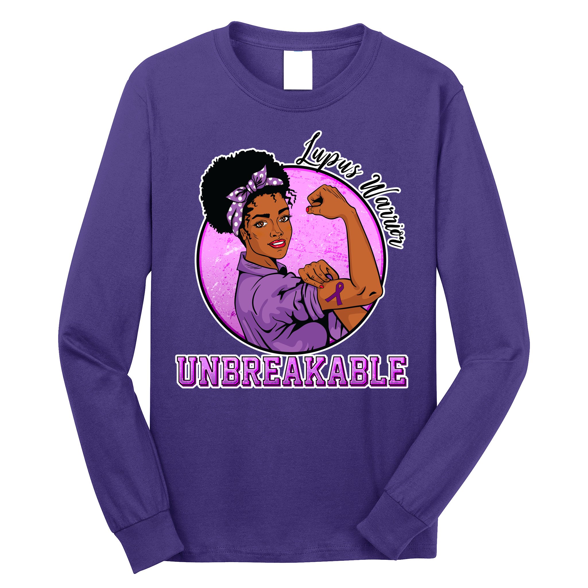 Lupus Awareness Warrior Unbreakable Long Sleeve Shirt