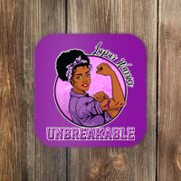 Lupus Awareness Warrior Unbreakable Coaster