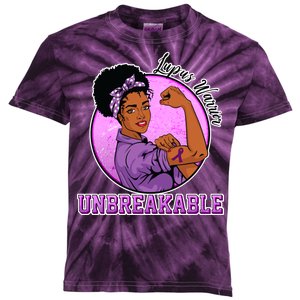 Lupus Awareness Warrior Unbreakable Kids Tie-Dye T-Shirt