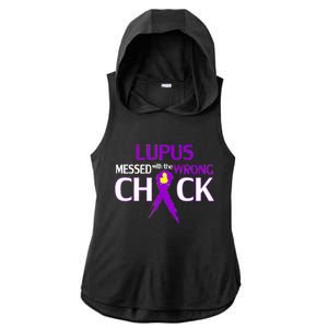 Lupus Messed With The Wrong Chick Ladies PosiCharge Tri-Blend Wicking Draft Hoodie Tank