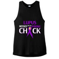 Lupus Messed With The Wrong Chick Ladies PosiCharge Tri-Blend Wicking Tank