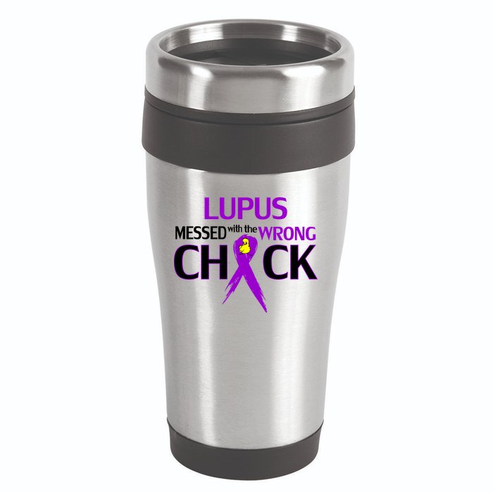 Lupus Messed With The Wrong Chick 16oz Travel Tumbler