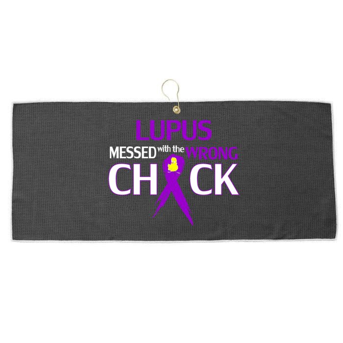 Lupus Messed With The Wrong Chick Large Microfiber Waffle Golf Towel