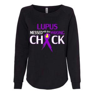 Lupus Messed With The Wrong Chick Womens California Wash Sweatshirt