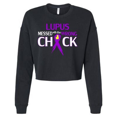 Lupus Messed With The Wrong Chick Cropped Pullover Crew
