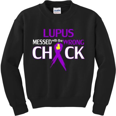 Lupus Messed With The Wrong Chick Kids Sweatshirt