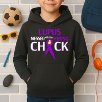 Lupus Messed With The Wrong Chick Kids Hoodie